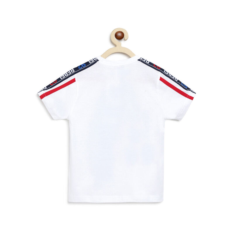Boys White Short Sleeve Knitted T-Shirt image number null